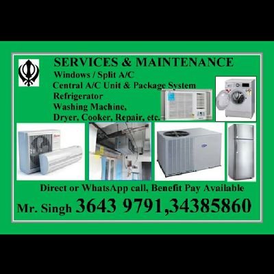 bassanSingh1's profile picture. Maintenance and service
 All taype air-conditioning window AC split AC washing machine refrigerator repairing and servi☎️36439791