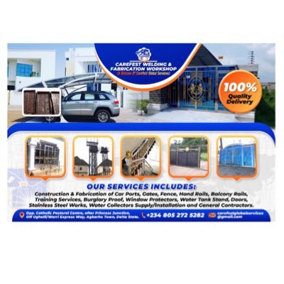 Construction & fabrication of iron works, gates, rails & doors/windows, Water Collectors,Car port, Fishfarm setup, electric fence @ CAC Biz Reg. 08052725282