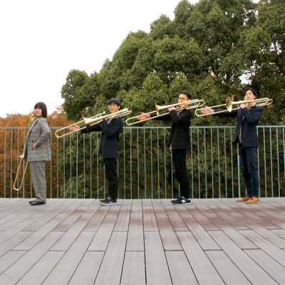 Trombone Quartet Balcon (トロンボーン・クァルテット・バルコン)です！ 愛知県立芸術大学に通う4人で2021年に結成しました！  メンバー:髙野真帆・木村純季・山家隆司・川上龍