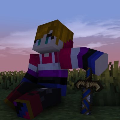 Hi! I'm Knitty (They/them)! I'm a gender fluid minecraft streamer and Knitter. I'm still kind of new to the game but I'm learning quickly and love building!