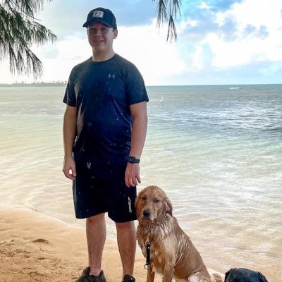Kyle's BFF since Jan 2021! It's been RUFF but we're enjoying celebrating dad's freedom with daily runs in the local dog park and my fav chew toy 'Binger'