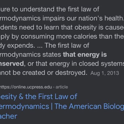 1stLawFatLib's profile picture. I am the first law of thermodynamics. I am tired of being used as a cudgel against fat people. Carnot engine stan