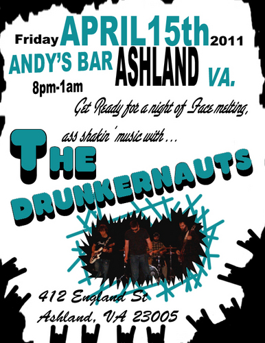 TheDrunkernauts's profile picture. Guitar- Matt Zacharias
Vocals- Mike Berry 
Bass- Chris Holman
Drums- David Raouf