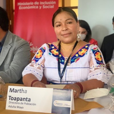 Activista política, concejala del cantón Pedro Moncayo y dirigentes comunitaria. Directora de Población Adulto Mayor, @ministerio de inclusión económica