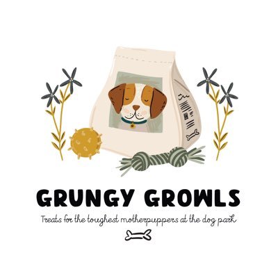 Grungy Growls —treats for the toughest motherpuppers at the dog park! Paws up! Homemade with ❤️ in #KCMO