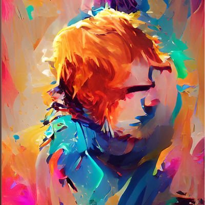 Ed Sheeran lyrics into abstract art by AI. Dm for suggestions. Credits to Wombo Dreams.