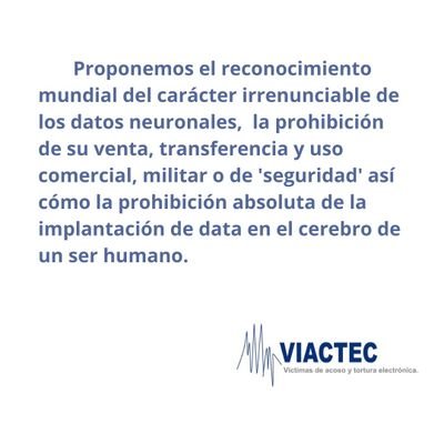 Cuenta oficial de Viactec, asociación de  víctimas de cibertortura, acoso y tortura electrónica mediante armas de energía dirigida, en España e Hispanoamérica.