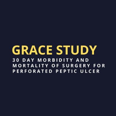 GRACE Study; 30-day morbidity and mortality of surGeRy for perforAted peptic ulCEr. @T4UGIS @tugs_audits
Register here: https://t.co/asFToWZMsM…