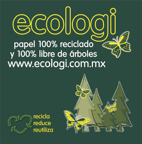 papel 100% reciclado y 100% libre de árboles