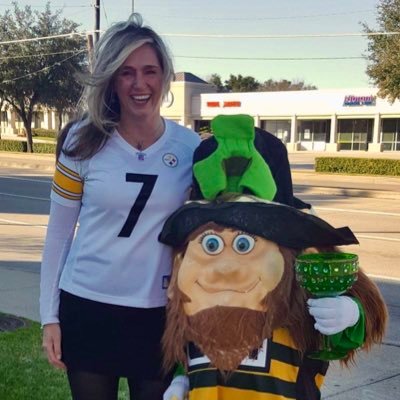 a steelers girl surrounded by cowboys