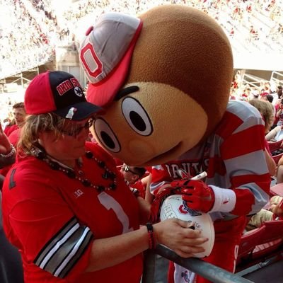 Diehard Buckeye Fan. we spell the best OHIO
forever I bleed scarlet and grey. one trip to the shoe and my husband fell on love. RIP to the loved ones we lost.