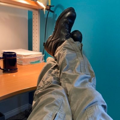 boots on desks. woke. puts up with zero mansplaining/gatekeeping/misogyny. if a man can have boots on a desk, so can anybody else