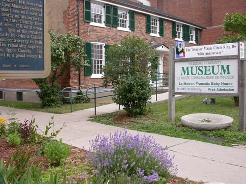 Windsor's Community Museum is a historic museum housed in the Francois Baby House.  The museum is open Tues. - Sat. 10am-5pm, free of charge.