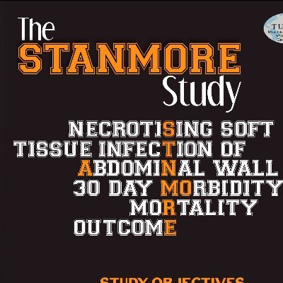 This is a TUGS Multinational Study analyzing 'Necrotising Soft Tissue Infection of Abdominal Wall - 30-day Mortality & Morbidity Outcome.