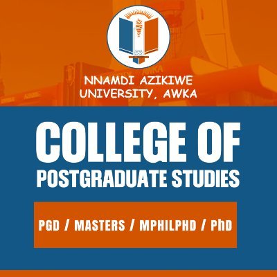 The Postgraduate programmes of Nnamdi Azikwe University are aimed at  providing Postgraduate training in research.