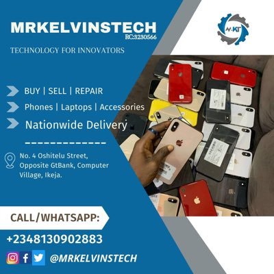 I SELL ALL KINDS OF COMPUTER & MOBILE GADGETS, BRAND NEW & UK USED LAPTOPS 💻 PHONES📱 CALL/WHATSAPP: 08130902883 📲 OUR SERVICES IS 💯 IG: @Mrkelvinstech