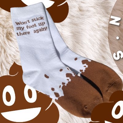 Official Account of “Won’t stick my foot up there again” novelty socks. A great gift for any occasion,comfortable and guaranteed to make you laugh! 💩😂