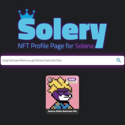 https://t.co/OQvYAxXG5L is a NFT Profile page and a Automated Rarity Checker site. Made with love by @SolanaShibaBS