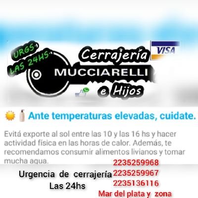 Mucciarelli Juan E. 64 años de cerrajero, vida dedicada a cada urgencia, con honestidad, vocacion continuada por mis hijos.