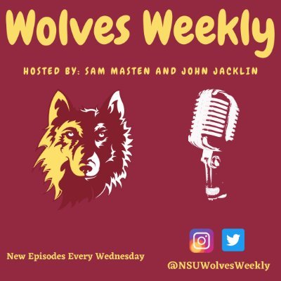 NsuWolvesWeekly's profile picture. Weekly video segments hosted by Sam Masten (MBB) and John Jacklin (T&F) spotlighting the athletes and coaches of Northern State University #GoWolves
