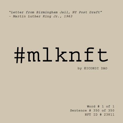theMLKNFT's profile picture. Using NFT technology to democratize ownership & governance of one of the few remaining copies of MLK's most important written work. A project by @ICONICDAO.