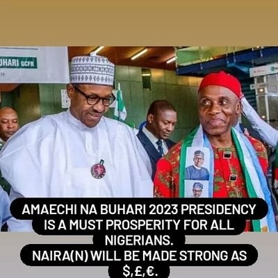 AMAECHI NA BUHARI PRESIDENCY IS A MUST PROSPERITY FOR ALL NIGERIANS. INDUSTRIES
ADEQUATE INFRASTRUCTURES FOR PLENTY JOBS & EMPLOYMENT OPPORTUNITIES COMING SOON.