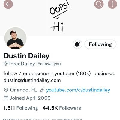 Advocating for Twitter to reinstate the acct of Dustin Dailey, a popular You Tuber. Sharing Tiktoks shouldn't be a ban able offence for any account.