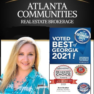 2020 Realtor of the Year, 2021 Readers Choice Best Realtor, 2021 America's Top 100 Real Estate Agents, 2021 Best of Georgia