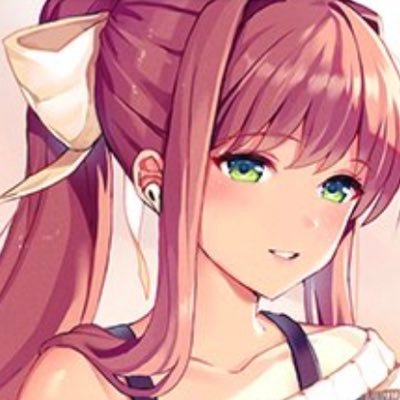 hourly content of me~ i meant -- monika.chr from DDLC, ehehe 
「@ddlcyuribot @sayoribot」