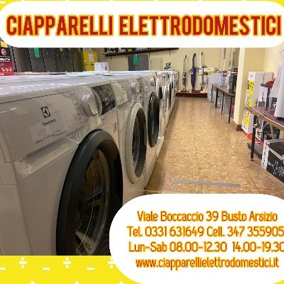 Ciapparelli sas Vendita e Assistenza Elettrodomestici dal 1935. Viale Boccaccio 39, Busto Arsizio (VA) 0331631649 3473559051 SEMPRE REPERIBILI