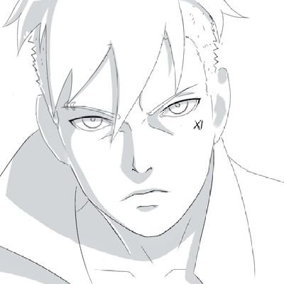 Boruto com espada para colorir