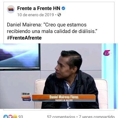 Presidente de la Fundación Hondureña Renal Conectados a la Vida