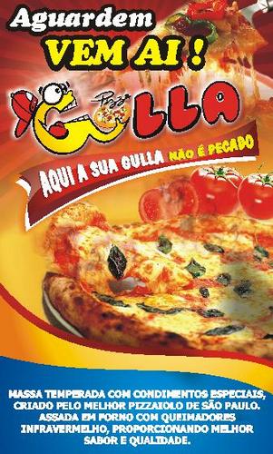 Pizza Gulla, está vindo pra mostrar o verdaderio sabor das pizzas, com um sabor sensacional, combinações de sabores que só Pizza Gulla faz. NÃO PERCA!!!