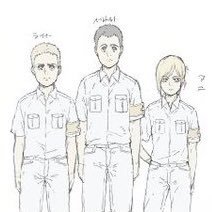 Hourly pictures of Reiner Bertholdt and Annie       
-Not spoiler free