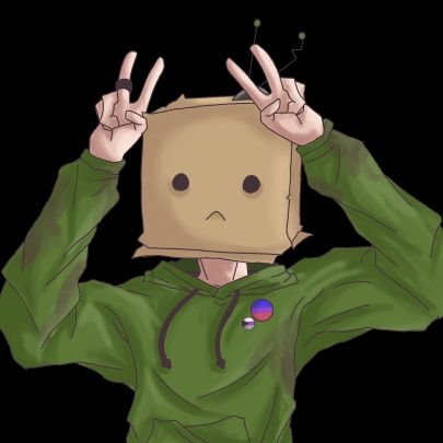 just a box person in a green hoodie nothing special