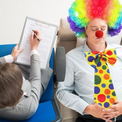 Qualified therapist specialized in chronic clownery and horniess