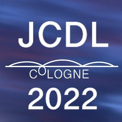 ACM/IEEE Joint Conference on Digital Libraries 2022, Cologne, Germany. Conference dates: June 20-24, 2022
#BridgingWorlds #jcdl2022