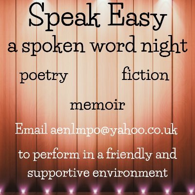 Speak Easy is a supportive and welcoming spoken word open mic night on the first thursday of each month at Dulicmer, Chorlton Cum Hardy.