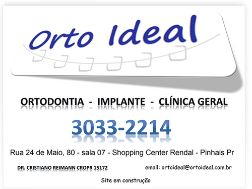 A Orto Ideal é um consultório odontológico especializado na realização de
tratamentos ortodônticos, com tabela diferenciada. 41 3033-2214