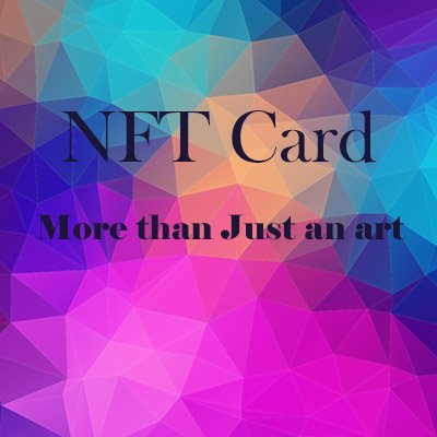 We believe that NFT has more potential than just being an Art. We Present you NFT card♦️♠️