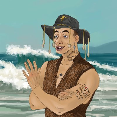 Couple of Aussie Bogans chillaxin’ on the Ethereum blockchain. Wanna join us for a beer?