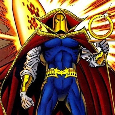 This man you see in my pfp solos ur favorite anime character if you don’t know who he is his name is doctor strange fate it’s a fuse of doctor fate and strange