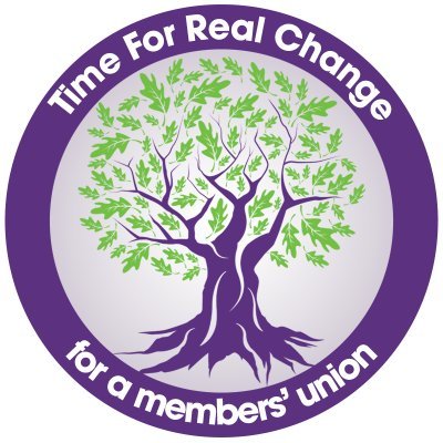 Twitter account of the #TimeForRealChange in UNISON campaign