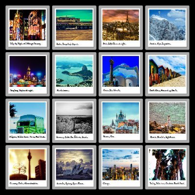 #nft / The world in Polaroid. Selected photos arranged in Polaroid design.