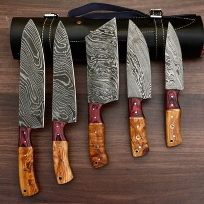 I manufacture custom handmade Damascus knives in world best quality and ship in all our country. The knives that i made like axes, chef set, sword, also Rings.