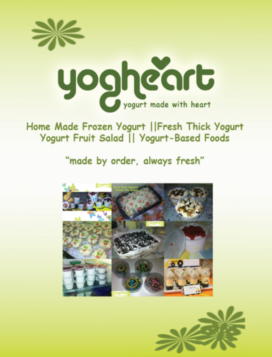 Made by Order: Homemade-Style Frozen Yogurt, Fresh Yogurt dan Salad buah dengan saus spesial Yogheart, dan aneka yogurt based food. Owned by: @depezahrial