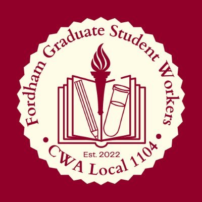 Bargaining our contract for Fordham's Graduate Student Workers • @CWAUnion Local 1104 • Fordham Works Because We Do!