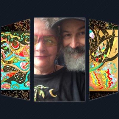 Husband and wife, artists and writers. We work on the same pieces at the same time. A hallmark of our style. Sacred Transformative Art.