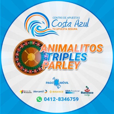 costazulapuesta's profile picture. Centro de Apuesta Costa Azul  te invita a jugar y ganar con las Ruletas favoritas... Lotto Granja avila Peru Colombia Dominicana Guacharo Selva plus Parley...