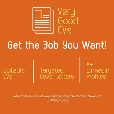 Founder @verygoodcvs. Looking for co-founders.
#kenyanstartups This is @onjerika's #entrepreneurship account. Follow for a follow back.